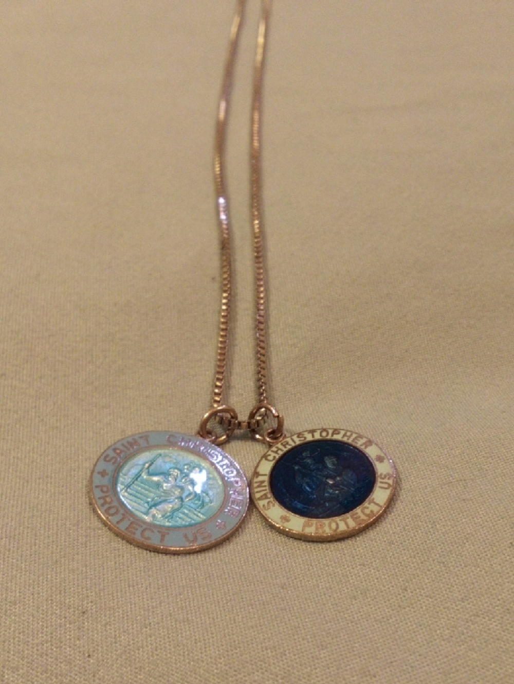 Dual Disc Pendant Necklace in Silver